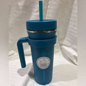 Thermoflask Insulated Tumbler with Handle and Straw New